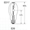 SUNLITE 100w MH100/U/M, ED17 Medium base Coated metal halide bulb
